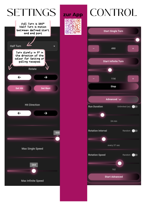 Whisk App: Settings und Control